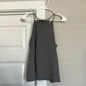 Navy and white pinstripe spaghetti strap blouse